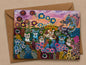 The Garden of Flutter and Fur - Fine Art Greeting Card