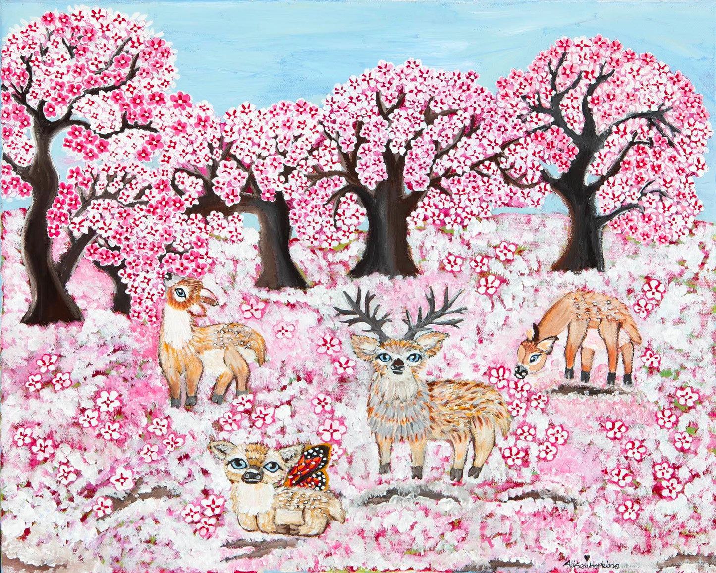 Deer Friends in Blossom