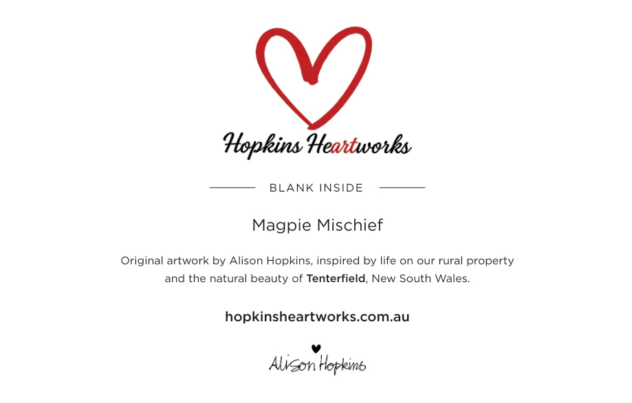 Magpie Mischief Fine Art Greeting Card