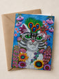 The Peacock Cat Fine Art Greeting Card