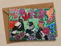 Magpie Garden Party Fine Art Greeting Card